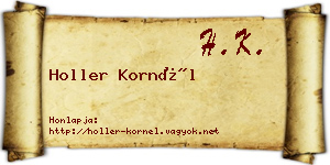 Holler Kornél névjegykártya