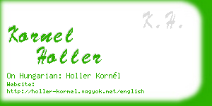 kornel holler business card